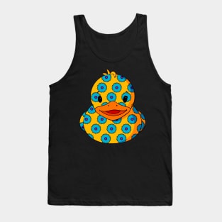 Blue Flower Pattern Rubber Duck Tank Top